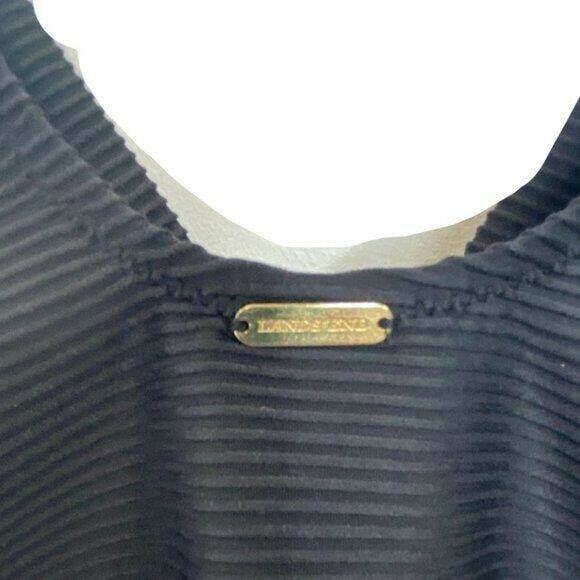 Land’s End Black Lace-Up Ribbed Modest Tankini Size 4 - Picture 4 of 5